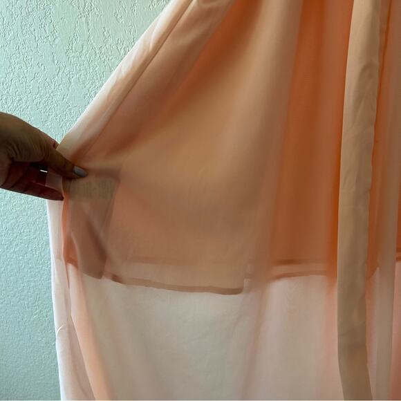 Gilli New York Light Pink Chiffon Maxi Dress Women’s Size Large - Picture 4 of 13